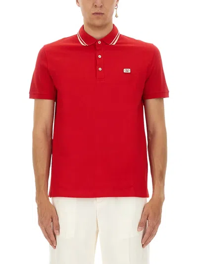 Valentino Red Cotton Polo Shirts
