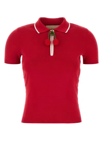 Valentino Red Cotton Polo Top