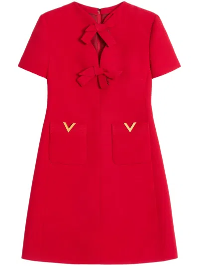 VALENTINO RED CREPE COUTURE DRESS