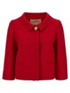 Valentino Womens Paris Heart-button Relaxed-fit Wool And Silk Jacket
