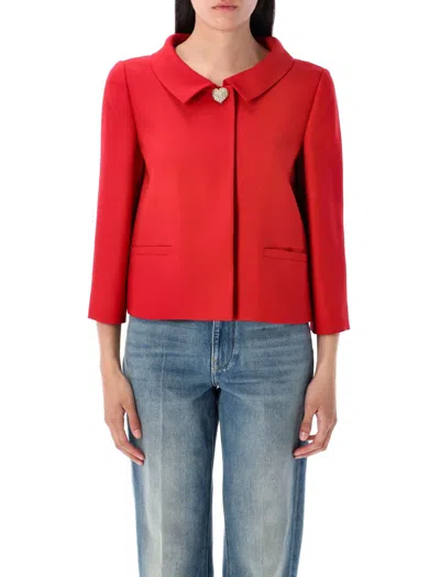 VALENTINO RED CREPE COUTURE JACKET