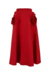 VALENTINO RED CREPE COUTURE SKIRT