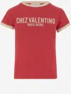 Valentino Crew Neck Cotton Jersey T-shirt With Contrasting Trims
