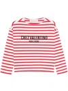 Valentino Womens Avorio Rosso Striped Brand-print Cotton-jersey T-shirt In Red