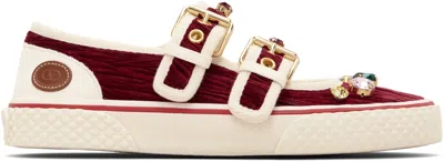 VALENTINO GARAVANI RED DOUBLE BUCKLE SNEAKERS