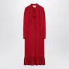 Valentino Garavani Dress With Ruffled Bow In Red