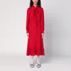 Valentino Ruffled Midi Dress In Red