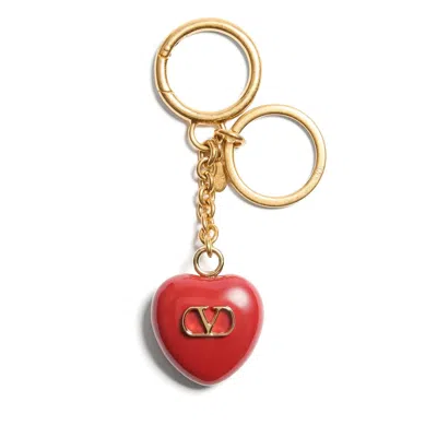 Valentino Garavani Coeur Royal Vlogo Key Chain Bag Charm In Gold