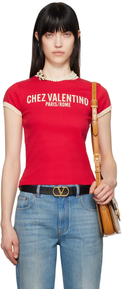 VALENTINO RED JERSEY COTTON T-SHIRT