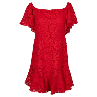 Pre-owned Valentino Red Lace Dress
