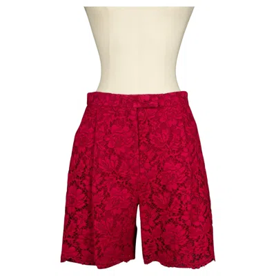 Pre-owned Valentino Red Lace Shorts