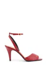 Valentino Dark Red Leather Sandalo Ladycrush In Red