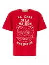 Valentino Garavani T-shirt With Le Chat De La Maison Print In Red
