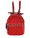 Valentino Red Nylon Quilted Mini Rockstud Spike Backpack (authentic Pre-loved)