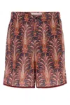 Valentino Garavani Printed Cotton Bermuda Shorts In Brown