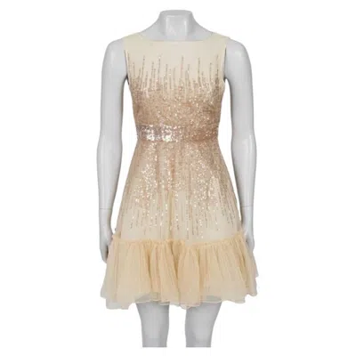 Pre-owned Valentino Red Sequin Mini Dress - Size Xs