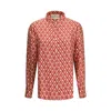 Valentino Red Silk Pattern Shirt In Brown