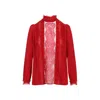 Valentino Long-sleeved Silk Top In Red