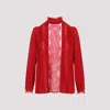 Valentino Long-sleeved Silk Top In Red