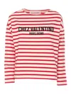 Valentino Womens Avorio Rosso Striped Brand-print Cotton-jersey T-shirt In Red