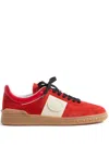 Valentino Garavani Upvillage Low Top Trainer In Split Leather And Calfskin Nappa Leather In Red