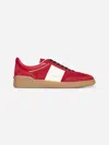 Valentino Garavani Upvillage Low Top Trainer In Split Leather And Calfskin Nappa Leather