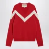 Valentino Garavani Intarsia Wool Jumper In Red