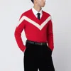 Valentino Garavani Intarsia Wool Jumper In Red