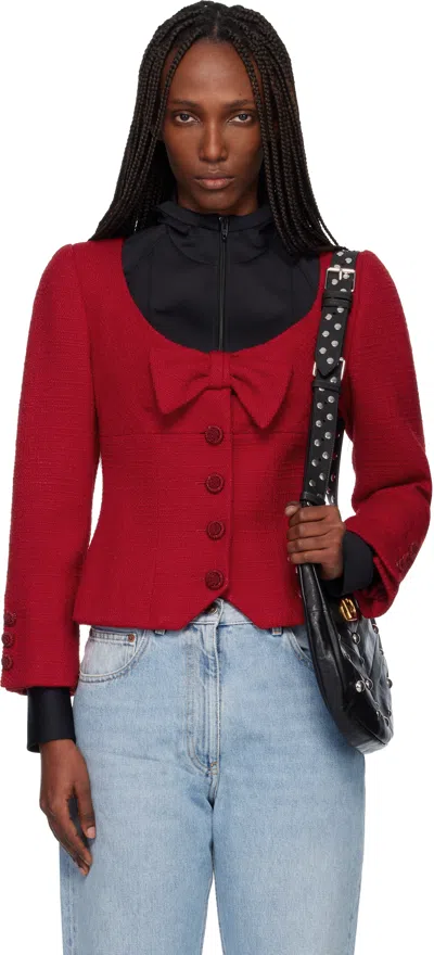 Valentino Red Tweed Jacket