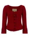 Valentino Red Tweed Virgin Wool Jacket In Red