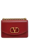 Valentino Garavani Vain Vlogo Leather Shoulder Bag In Red