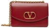 Valentino Garavani Vain Vlogo Leather Shoulder Bag In Red