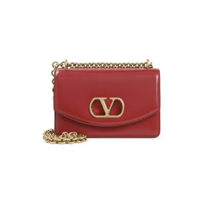 Valentino Garavani Garavani Vain Small Shoulder Bag In Shiny Calfskin Woman Rosso Valentino Uni