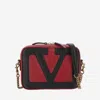 Valentino Viva Superstar Two-tone Leather Shoulder Bag In Red