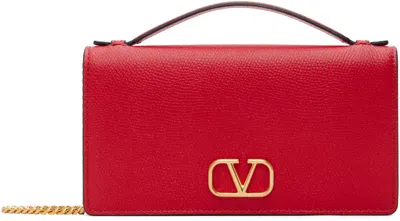 Valentino Garavani Red Vlogo Signature Chain Wallet Bag
