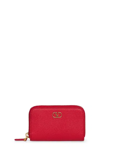 Valentino Garavani Red Vlogo Signature Mini Wallet