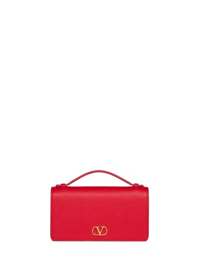 Valentino Garavani Red Vlogo Signature Wallet On Chain