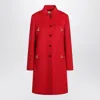 Valentino Wool And Cashmere Coat In Red