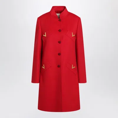 Valentino Red Wool And Cashmere Coat