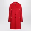 Valentino Wool And Cashmere Coat In Red