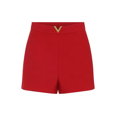 VALENTINO VALENTINO RED WOOL BERMUDA