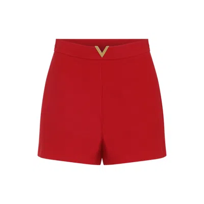 VALENTINO WOMEN RED WOOL BERMUDA SHORTS, 28 LUXURY SHORTS FOR WOMEN DARVEYS