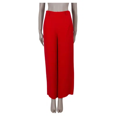 Pre-owned Valentino Red Wool Grisailles Wide-leg Jeans Pants Xs