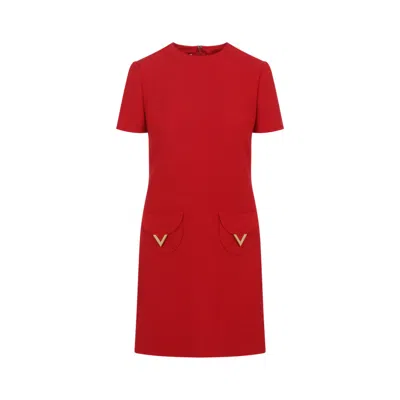 VALENTINO WOMEN RED WOOL MINI DRESS, M LUXURY DRESSES FOR WOMEN DARVEYS