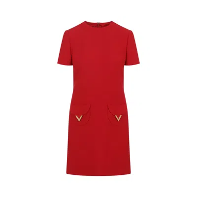 Valentino Red Wool Silk Mini Dress