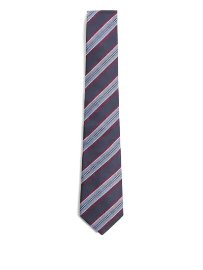 Valentino Garavani Valentie Jacquard Regimental Silk Tie Accessories In Blue