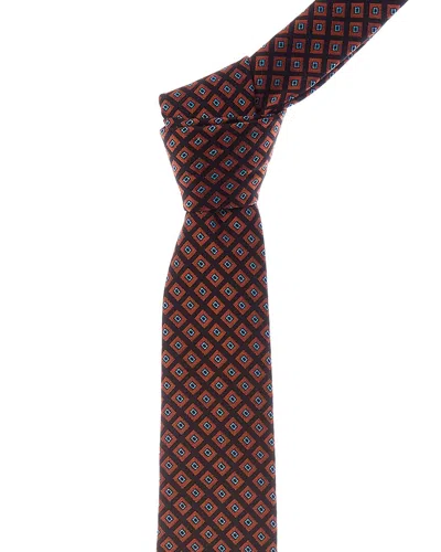 Valentino Garavani Valentino Regimental Silk-lined Tie In Orange