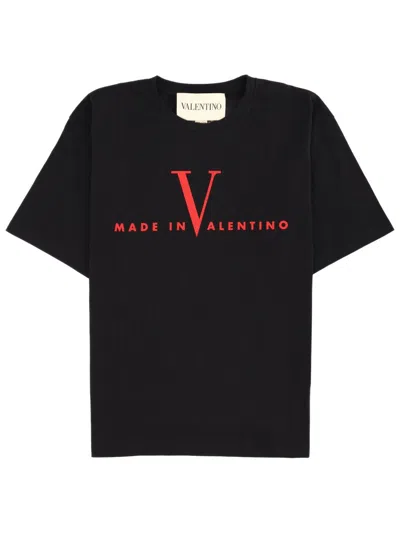 Valentino Crew Neck Short Sleeve T-shirt Design In Black