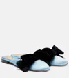 Valentino Reinette Bow-detail Satin Mules In Blue