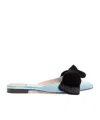 Valentino Reinette Satin Mule In Blue